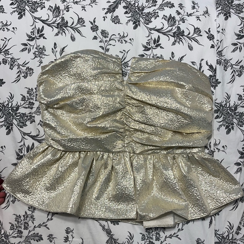 River Island Strapless Peplum Top
